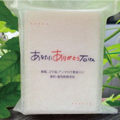 あなたにありがとう石けん(100g) アーユルヴェーダで優秀なものとして使われている 蜂蜜、ゴマ油、アンマロク果実入り 無香料 無着色