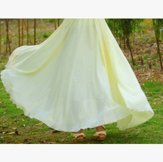 【今季のトレンド】 シフォン地　フレアロングスカート オフホワイト