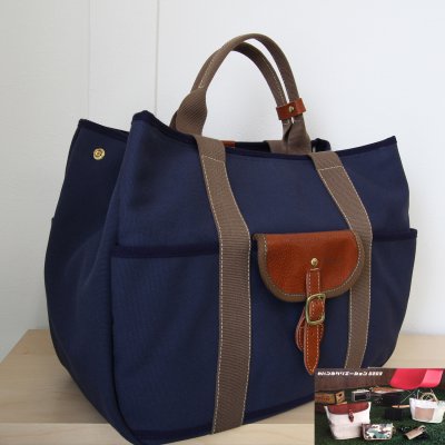 トート（L)４号帆布×牛革